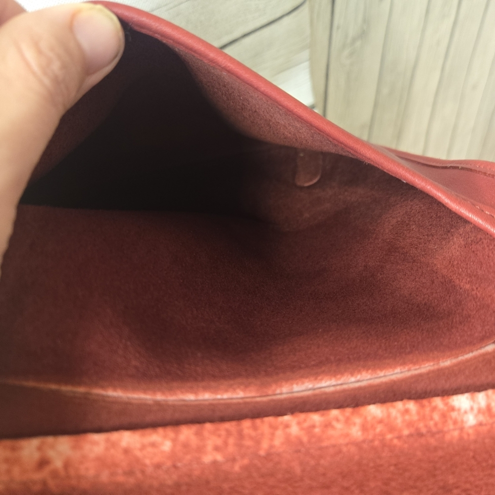 Coach Vintage RED Slim Saddle Flap Cross Body Leather Bag PurseStyle 9135 - Picture 12 of 12